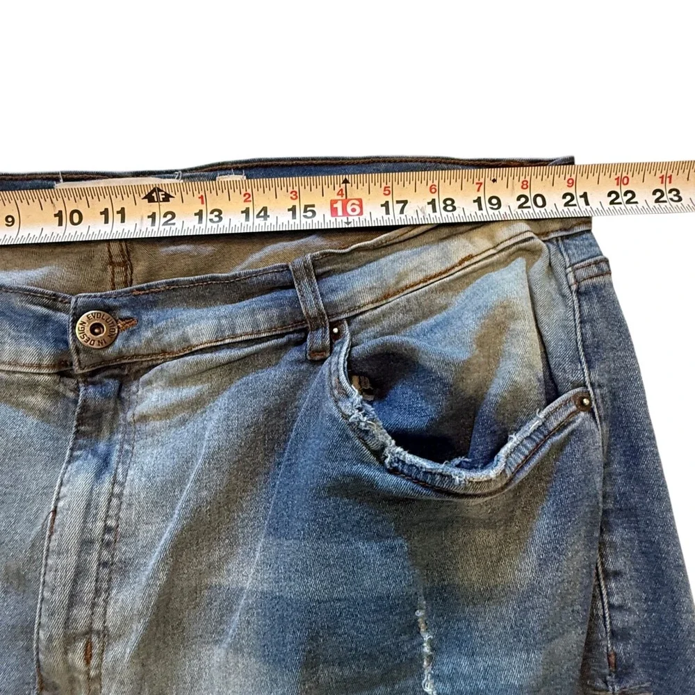 Evolution In Design Mens Distressed Denim Jeans Size 44x32‎ Blue Relaxed Fit - Picture 8 of 8